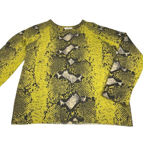 Equipment Femme Cashmere Sloane Diamondback Python Sweater Blazing Yellow Size M - Picture 12 of 13